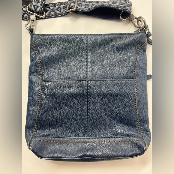 The Sak Lucia Blue Leather Crossbody Bag Purse Adjustable Strap - Picture 8 of 16